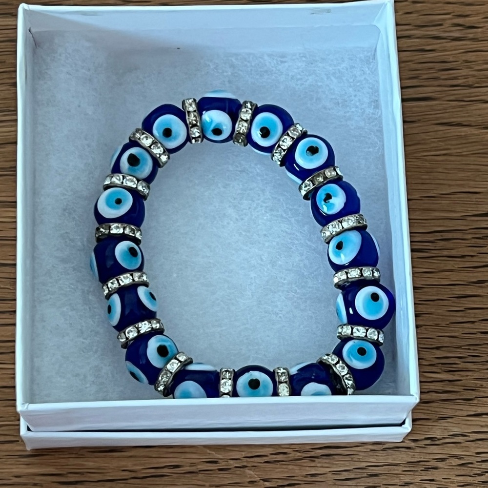 Evil eye stretch bracelet.  From Jordan. Like new.